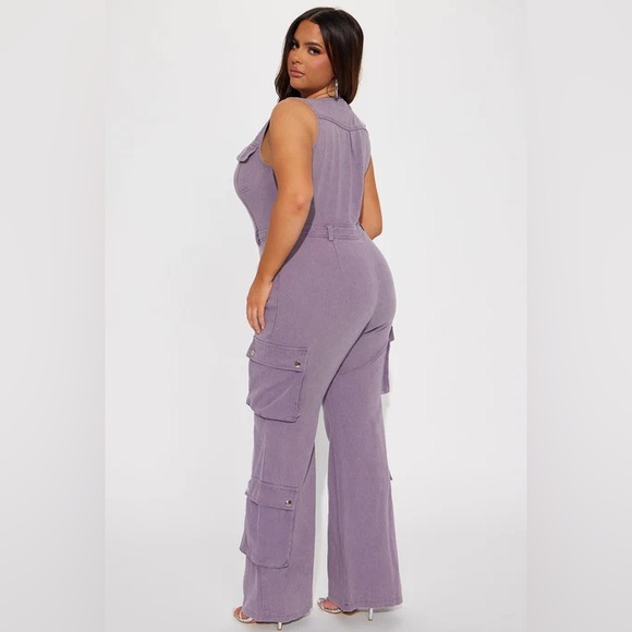 Fashion Nova Denim Jumpsuit - Picture 2 of 3